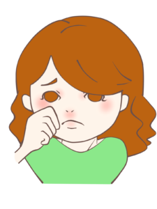 目に炎症を起こしている女性